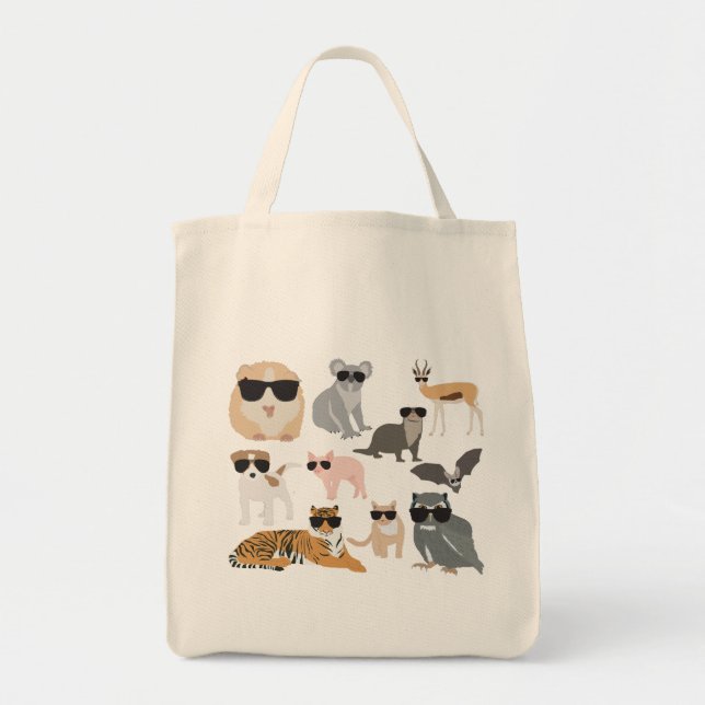 Bolso De Tela Guay y animales divertidos con gafas de sol (Frente)
