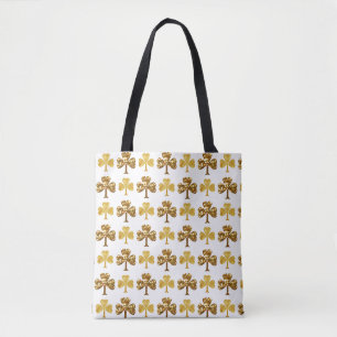 Bolso De Tela Guay y elegante patrón de Shamrock dorado St. Patr