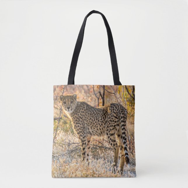Bolso De Tela Guepardo Mirando Alrededor (Anverso)