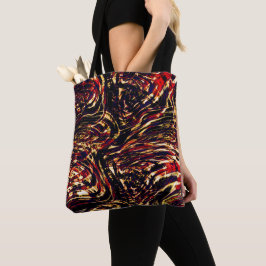 Bolso De Tela Guerra de cintas de oro contra fondo rojo y negro