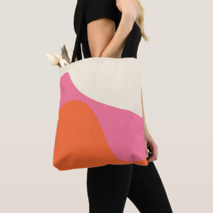 Bolso De Tela Guerras simples 4 en rosa, Naranja y crema