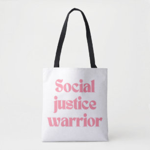 Bolso De Tela Guerrero de la Justicia Social Cita Femenina Linda