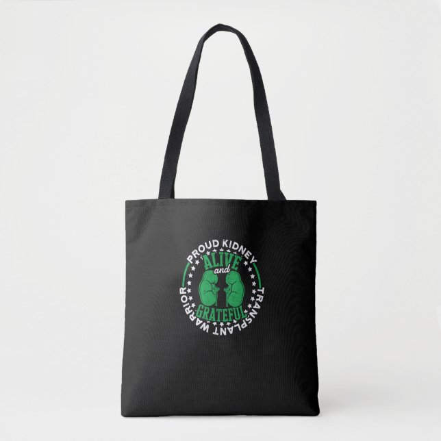 Bolso De Tela Guerrero de trasplante de riñón con vida y (Anverso)