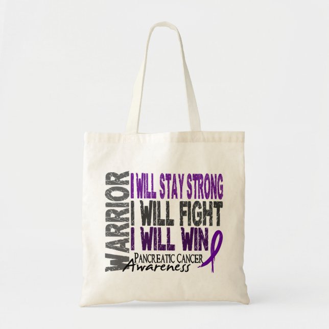 Bolso De Tela Guerrero del cáncer pancreático (Frente)