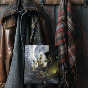 Bolso De Tela Guerrero Fantasy Angel Sword