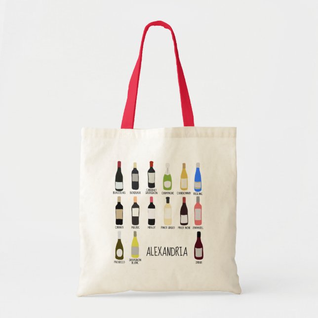 Bolso De Tela Guía de Identificación de Amantes del Vino Persona (Frente)