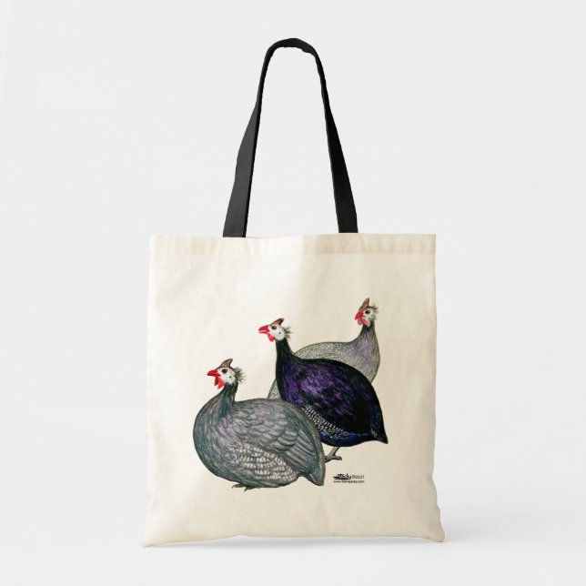 Bolso De Tela Guineas Tres (Frente)