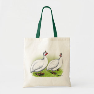 Bolso De Tela Guineas: White