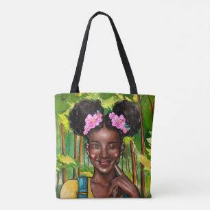 Bolso De Tela Guiño del tote del chica del Afro