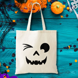Bolso De Tela Guiño Guiño Calabaza Cara Jack O Lantern Halloween