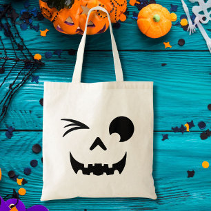 Bolso De Tela Guiño Guiño Calabaza Cara Jack O Lantern Halloween