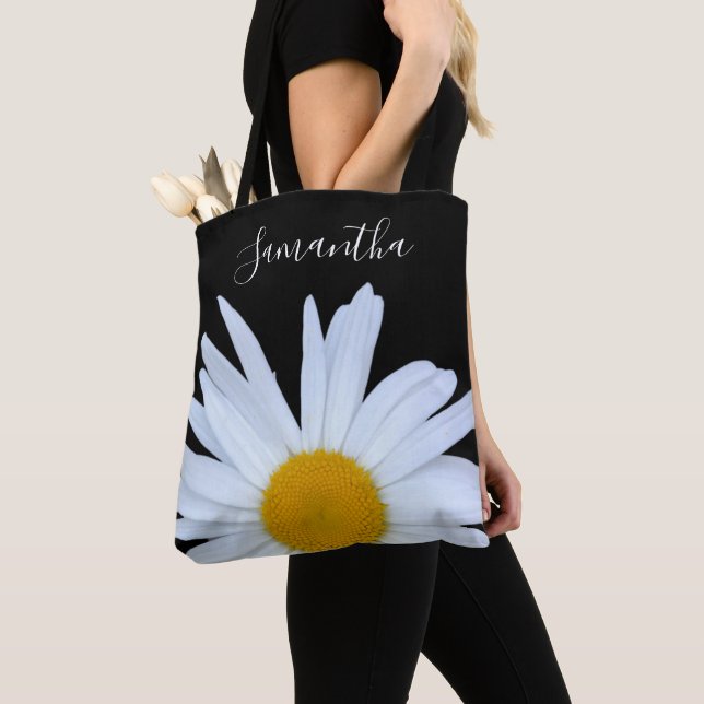 Bolso De Tela Guión blanco negro marrón (Detalle)