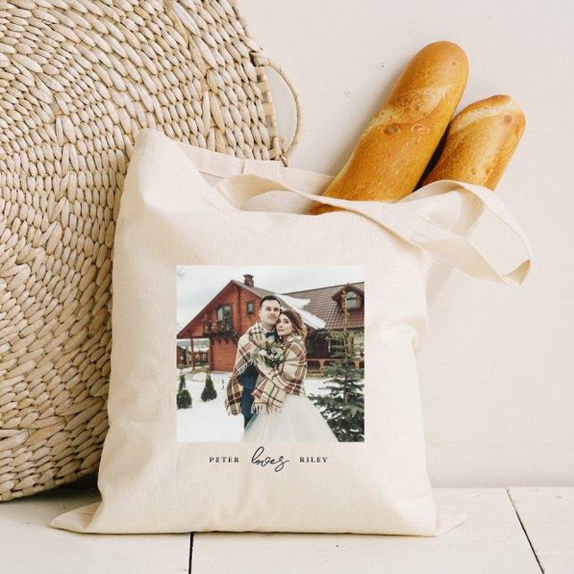 Bolso De Tela Guión de amor simple foto de pareja personalizada (Subido por el creador)