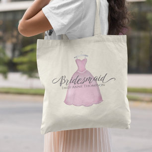 Bolso De Tela Guión de caligrafía sinusal de la dama de honor ro