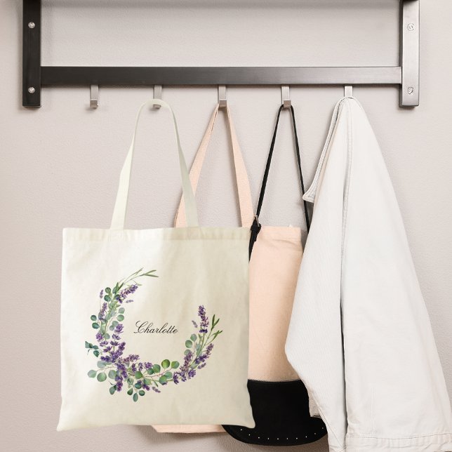 Bolso De Tela Guión de nombre floral de Lavender eucalipto verde (Subido por el creador)