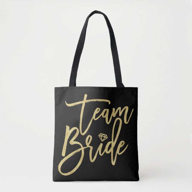 Bolso De Tela Guión de novia del equipo Diamond Bridal Party Tot (Anverso)