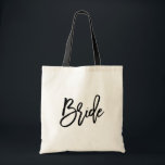 Bolso De Tela Guión de pincel moderno de novia<br><div class="desc">Moderna etiqueta de pincel de moda bolsa de tocador de novia - mango negro</div>