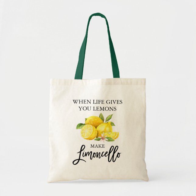 Bolso De Tela Guión de pincel moderno Limoncello Lemons Mano ver (Frente)