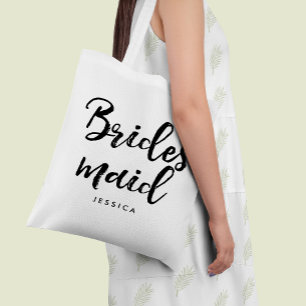 Bolso De Tela Guión elegante "Bridesmaid" personalizado