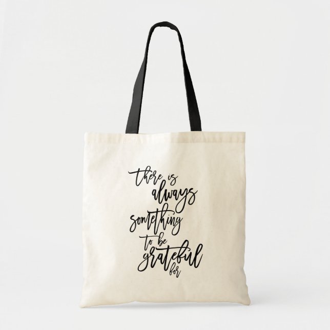 Bolso De Tela Guión Elegante Siempre Algo Para Agradecer (Frente)