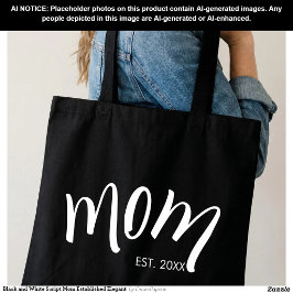 Bolso De Tela Guion en negro y blanco Mamá Establecida Elegante