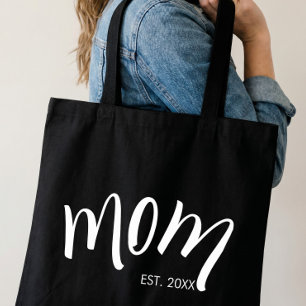 Bolso De Tela Guion en negro y blanco Mamá Establecida Elegante
