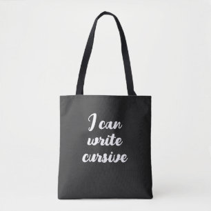 Bolso De Tela Guión gracioso que puedo escribir cursivo