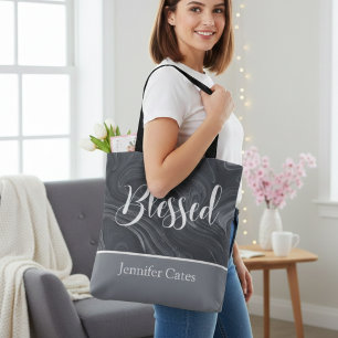 Bolso De Tela Guión moderno bendecido personalizado