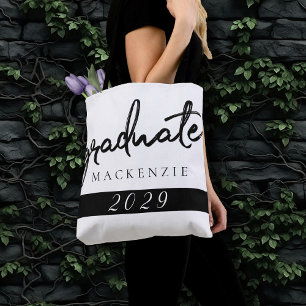 Bolso De Tela Guión negro graduado   Clásica Keepsake con el año