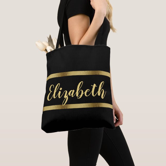 Bolso De Tela Guión para el nombre de oro negro (Detalle)