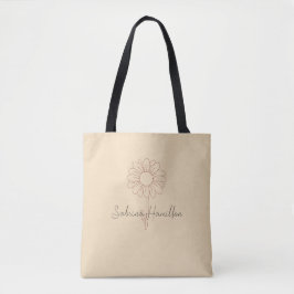 Bolso De Tela Guión Personalizado Dainty Margarita Beige Elegant