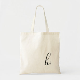 Bolso De Tela Guión personalizado inicial negro Monograma 