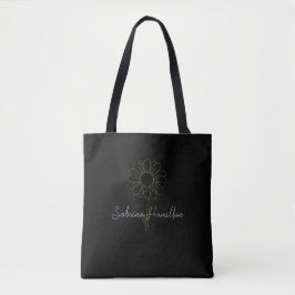 Bolso De Tela Guión Personalizado Lindo Margarita Negro Elegante