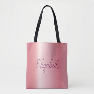 Bolso De Tela Guión personalizado Reemplazar Su Nombre O Rosa De