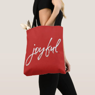Bolso De Tela Guión Rojo Moderno Joyful Navidades Negocio rojo