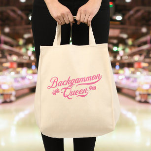 Bolso De Tela Guión rosado de la reina de Backgammon