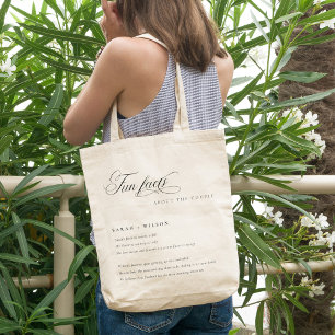 Bolso De Tela Guión simple Boda blanco negro datos divertidos