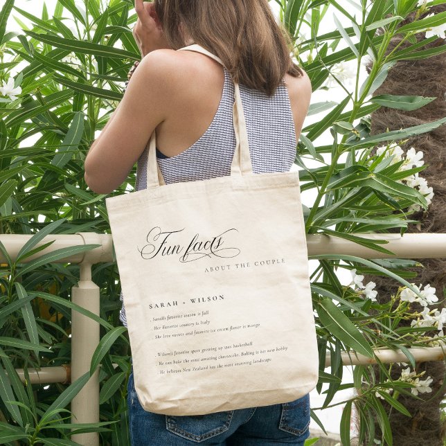 Bolso De Tela Guión simple Boda blanco negro datos divertidos (Subido por el creador)