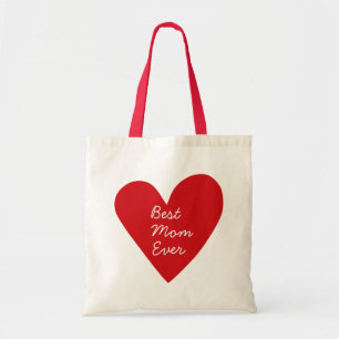Bolso De Tela Guión simple Corazón rojo mejor mamá Día de la Mad