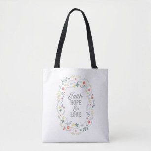 Bolso De Tela Guirnalda de la flor del amor de la esperanza de