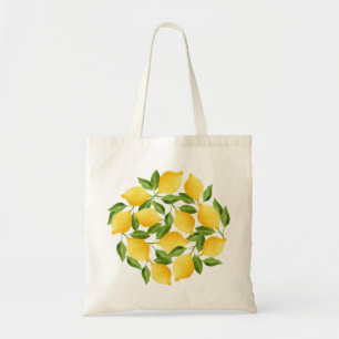 Bolso De Tela Guirnalda de los limones de la acuarela