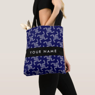 Bolso De Tela Guirnalda de Navidad, Azul, Tu nombre, Personaliza