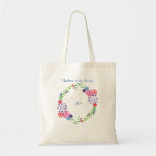 Bolso De Tela Guirnalda de Ramo Floral Monograma -
