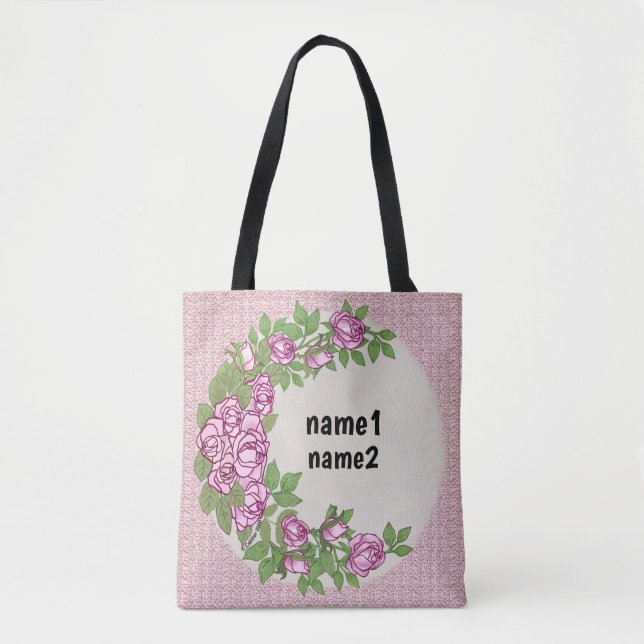 Bolso De Tela Guirnalda de rosas (Anverso)