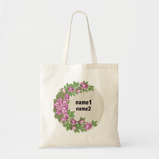 Bolso De Tela Guirnalda de rosas  (Frente)