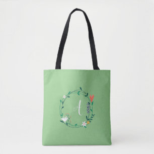 Bolso De Tela Guirnalda floral de primavera fresca personalizada