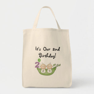 Bolso De Tela Guisantes gemelos en camisetas y regalos de cumple