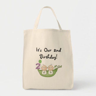 Bolso De Tela Guisantes gemelos en camisetas y regalos de cumple