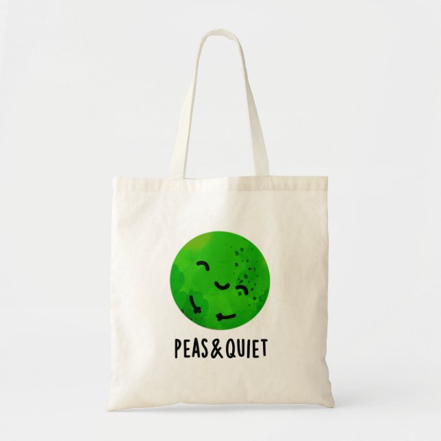Bolso De Tela Guisantes Y Curioso Veggie Pea Pun (Frente)