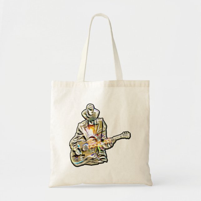 Bolso De Tela Guitar Blues Mann - Siéntanlo (Frente)